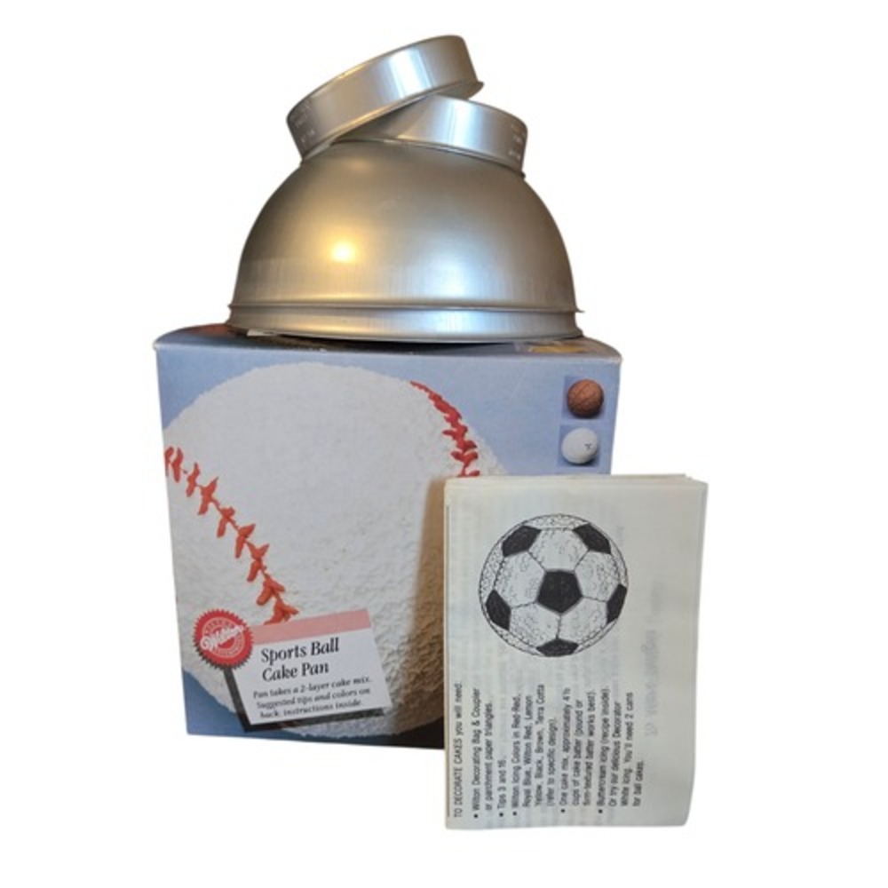 Wilton 3D Diameter 6" Sports Ball Cake Pan Set with Box & Instructions